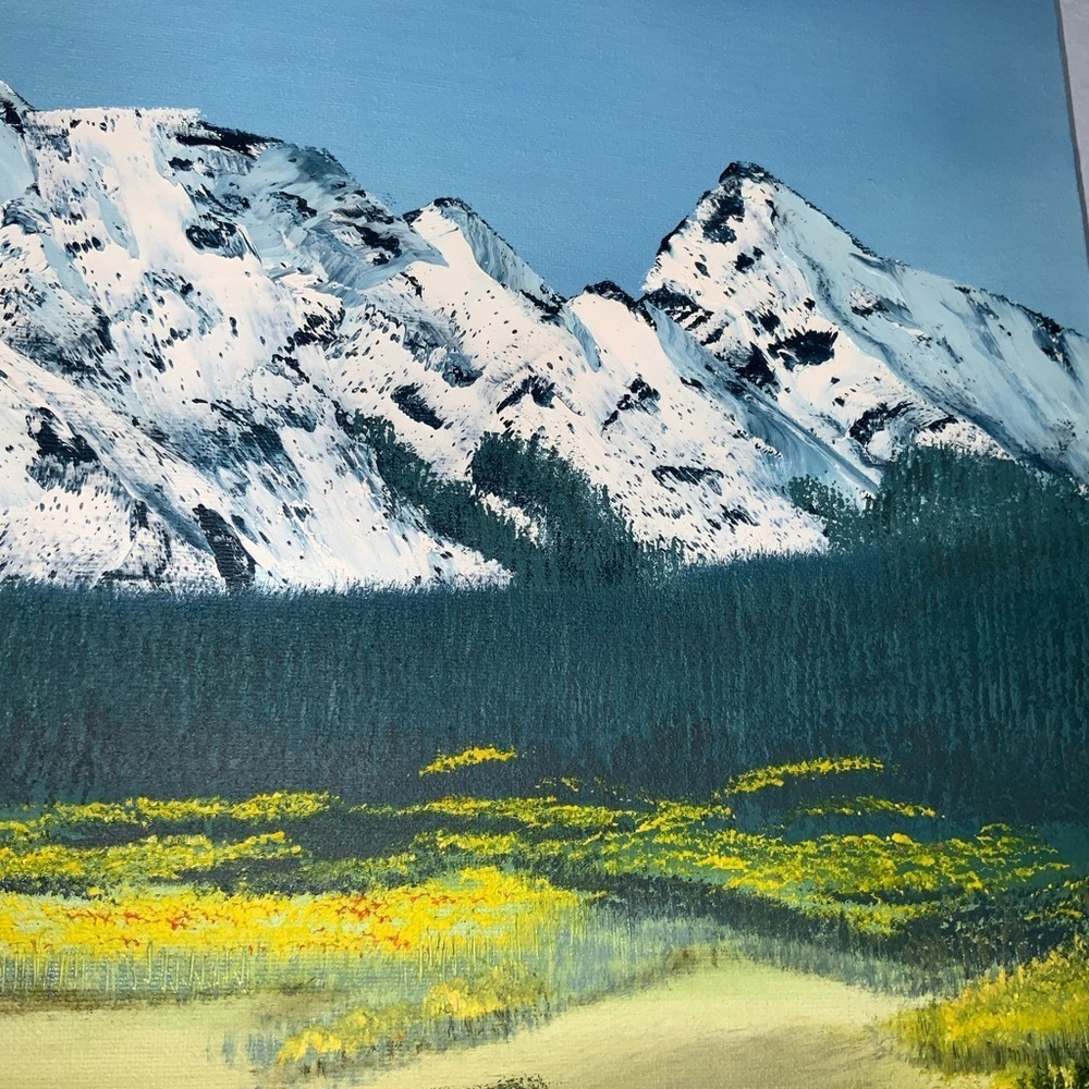 Oil Painting~Original Signed~”Log Cabin On The PrairieIn The Rockies”~24X18 - Picture 5 of 12